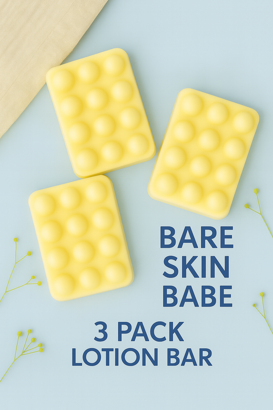 Bare Skin Babe | Scent Free Body Butter Lotion Bar 3 Pack