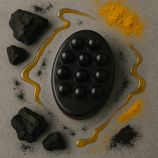 Massage soap with raw honey turmeric and activated charcoal