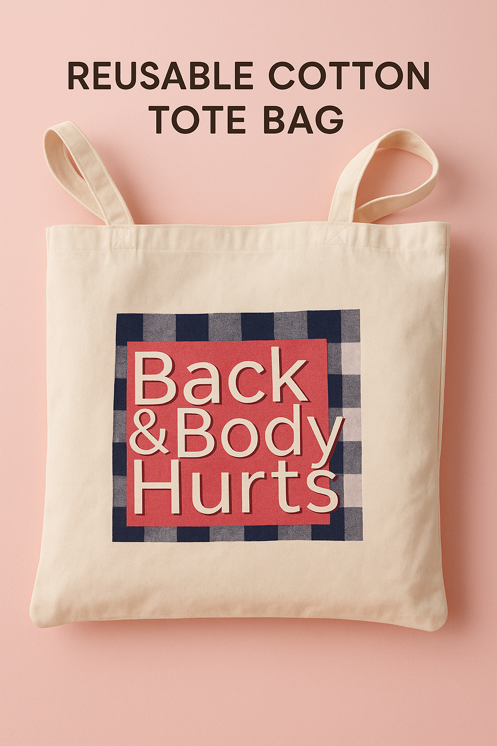 Reusable shopping bag fabric tote for shopping, groceries, and books