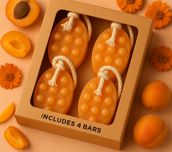 Massage soap bar infused with apricot oil & Glycerin for healthy skin 