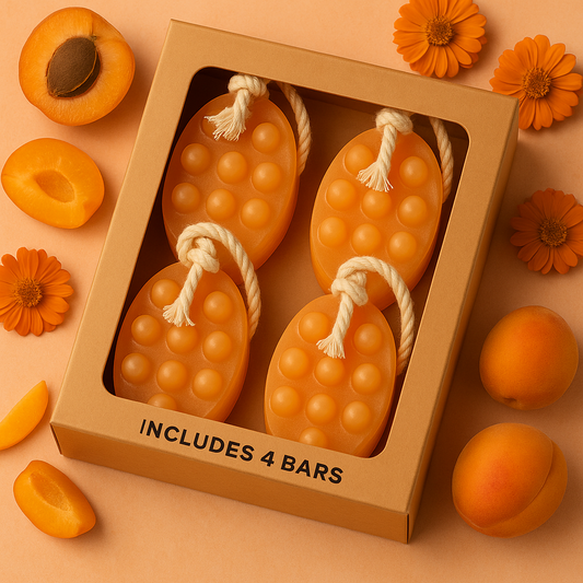 Massage soap bar infused with apricot oil & Glycerin for healthy skin 