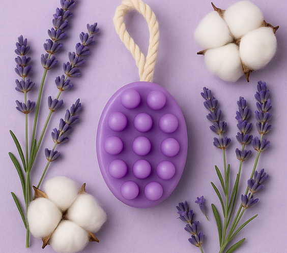 massage soap bar infused with lavender essential oil
