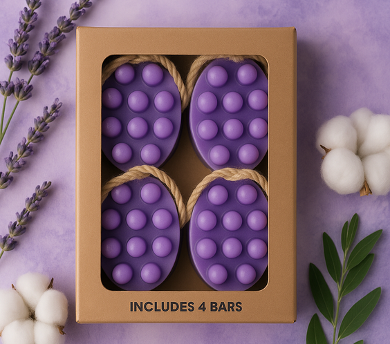 massage soap bar infused with lavender essential oil