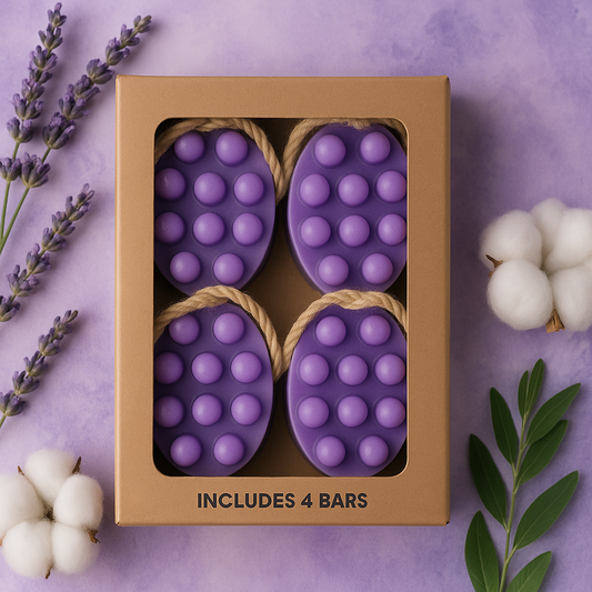 massage soap bar infused with lavender essential oil