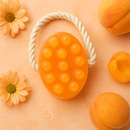massage soap bar infused with apricot oil for soft skin
