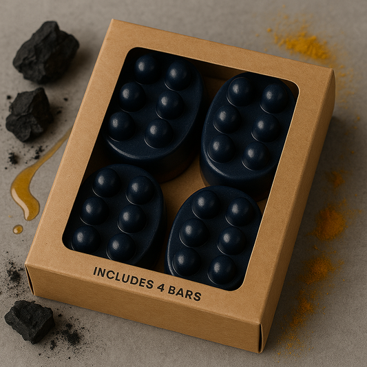 Honey Turmeric Activated Charcoal | Black Soap Bar 4 Pack
