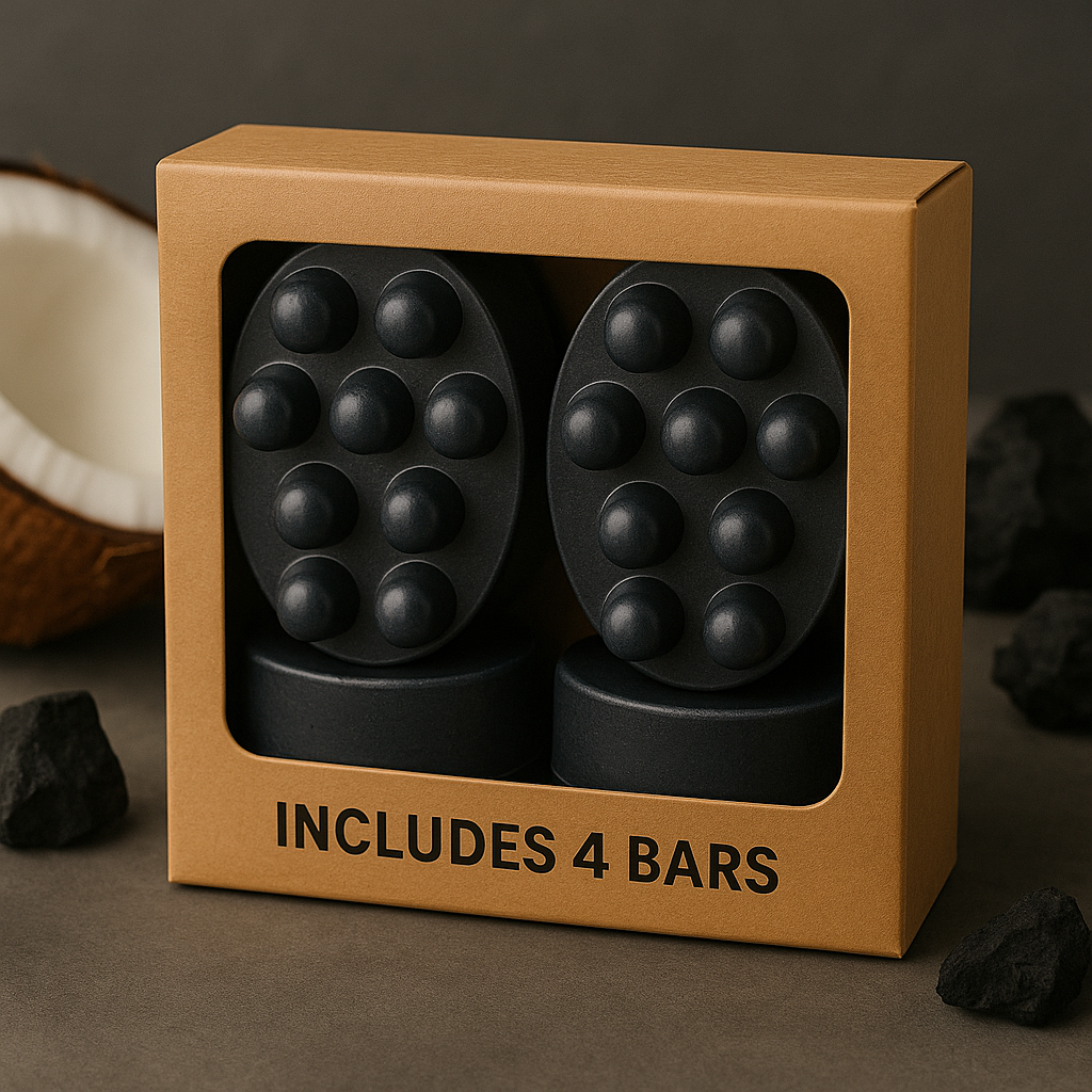 Black Soap | Men's Charcoal Bar Soap 4 Pack