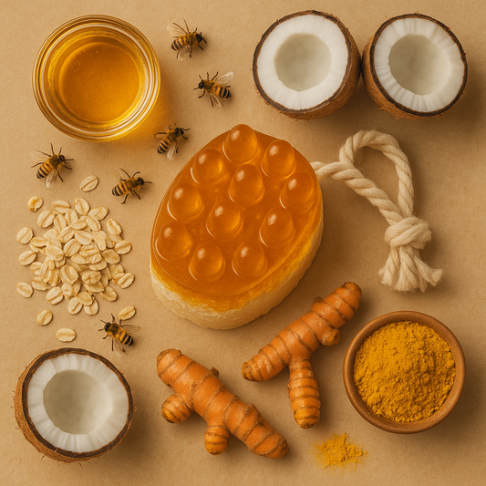 massage bar soap with turmeric & honey