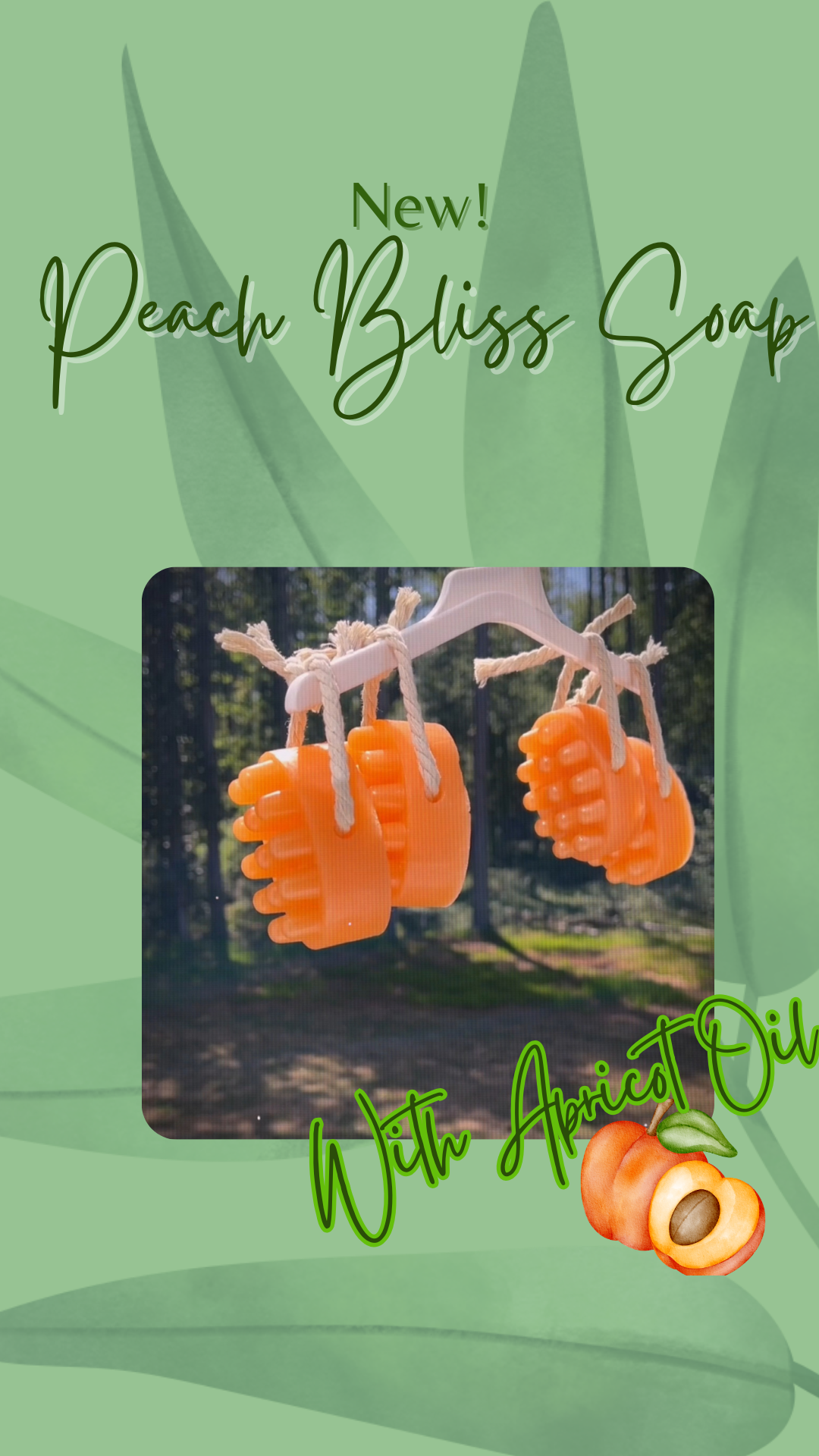 Peach scented natural soap with glycerin