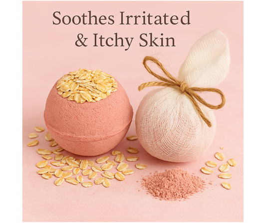 bath bombs with organic rolled oats
